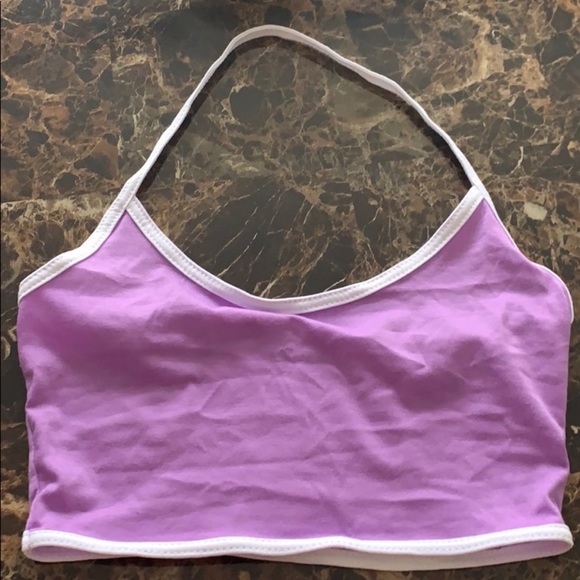 Lavender Cropped Halter Top - Picture 2 of 3